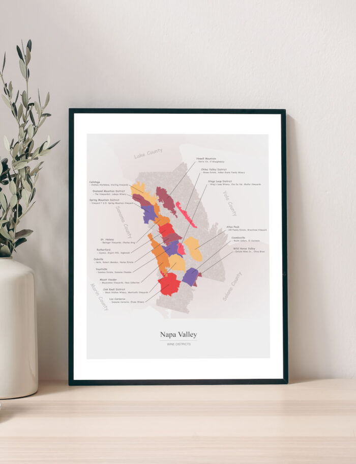 Picture Wine Map Napa Valley